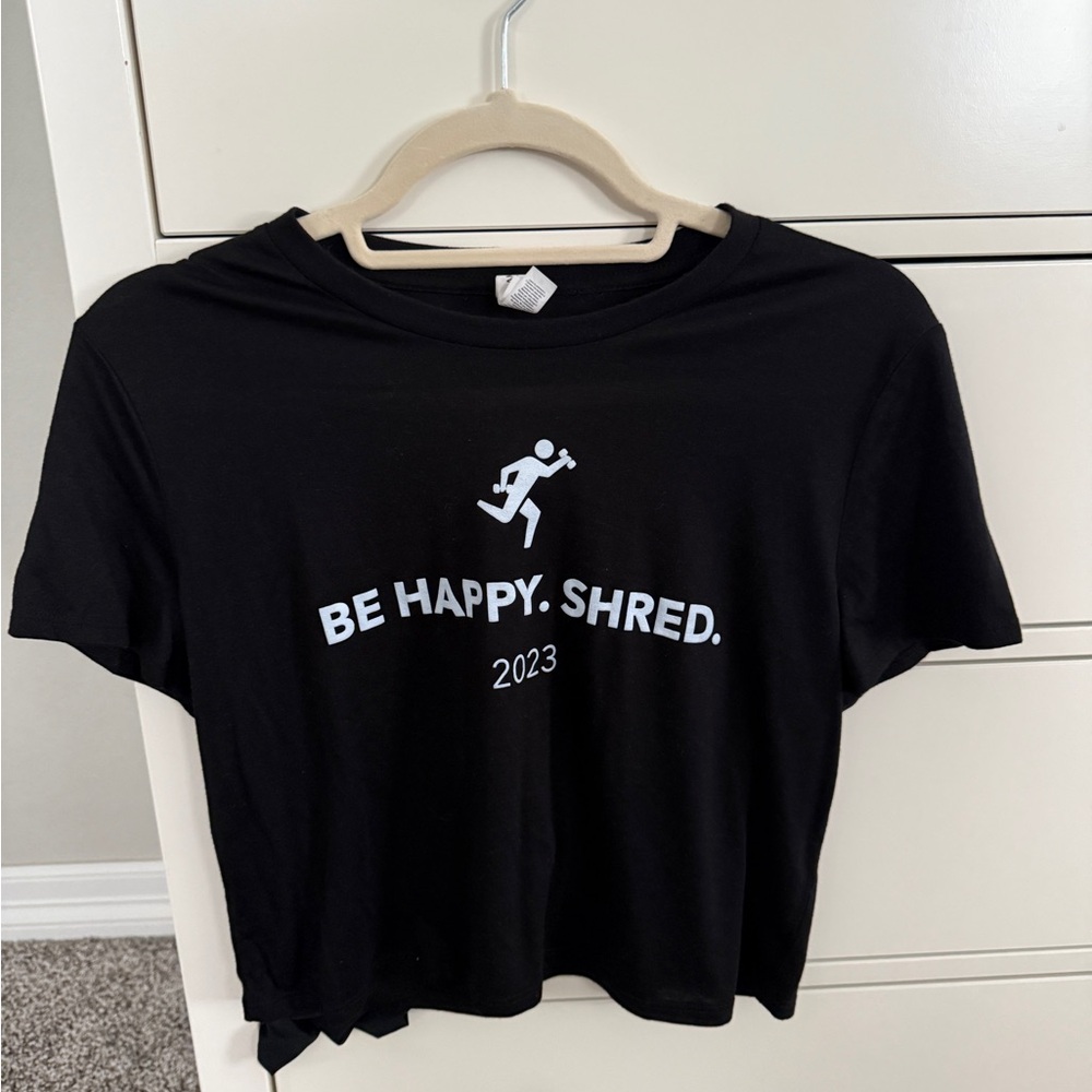 Black Graphic Tee - Be Happy Shred 2023